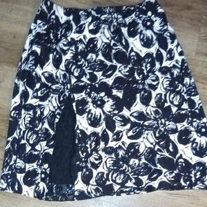 INC International Concepts Women's Floral Skirt Black and White Skirt (14)